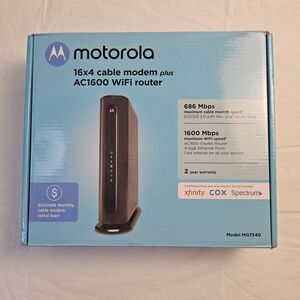 MOTOROLA MG7540 16x4 Cable Modem Plus AC1600 Dual Band Wi-Fi Gigabit Router